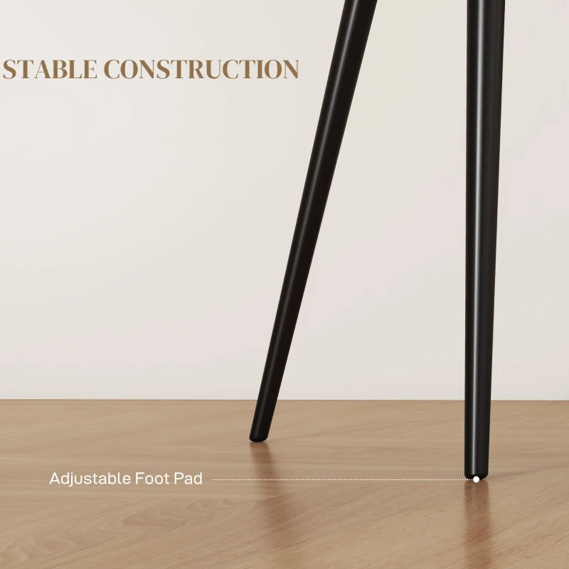 HOMCOM Set 2 Scaune de Dining Tapițate în Stil Nordic cu Brațe și Picioare din Oțel, 54x57x80 cm, Alb Crem