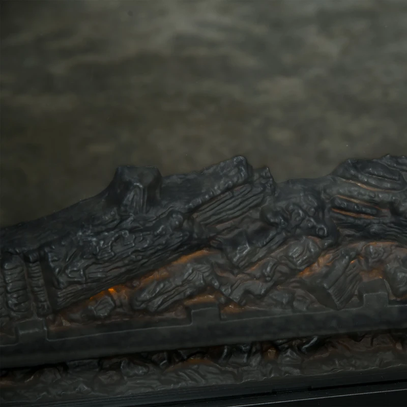 HOMCOM Lareira Elétrica 1800W com Efeito de Chama Realista e Proteção Contra Superaquecimento 80x21,6x67,8 cm Preto