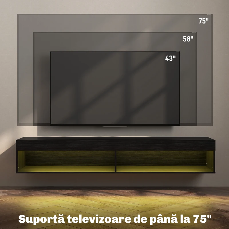 Homcom Suport TV Suspendat – LED & Rafturi, Televizoare pana la 190 cm(m-6)