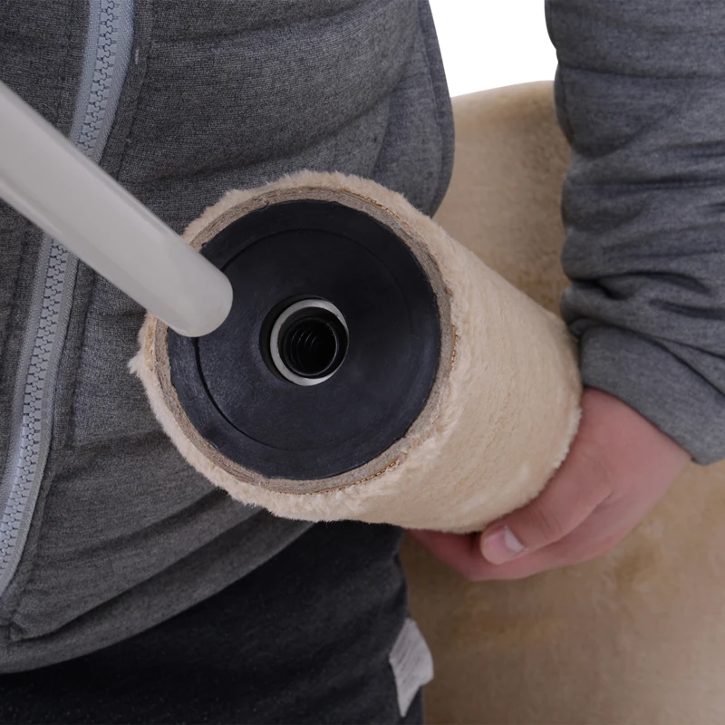 Krabpaal PawHut met sisalpalen, krabpaal voor katten, klimboom voor katten, kattenboom, beige, 40 x 34 x 230-260 cm(m-12)