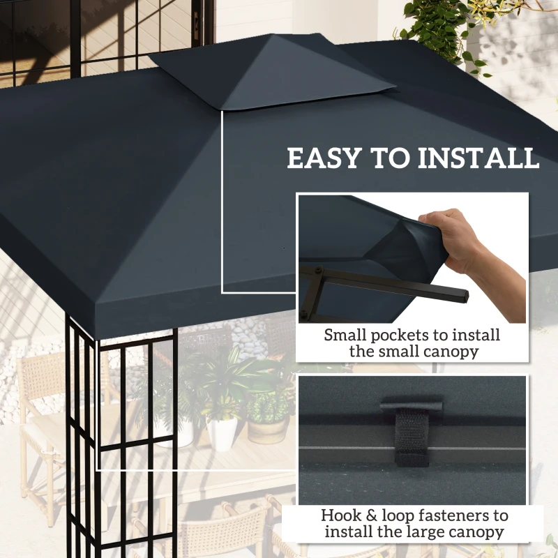 Vervangend dak voor metalen tuinpaviljoen paviljoen partytent tuintent 3x3