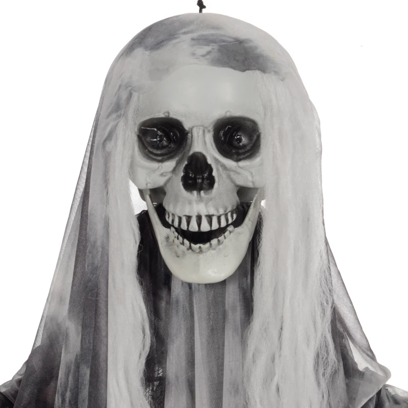 HOMCOM Hangende Skelet-Geesten, 3-delig, Halloween Decoratie, Verstelbare Armen, 90/110/200cm