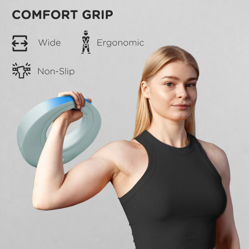 SPORTNOW 6kg Kettlebell, Soft Kettle Bell with Wide Handle for Home Gym Weight Lifting and Strength Training, Light Grey