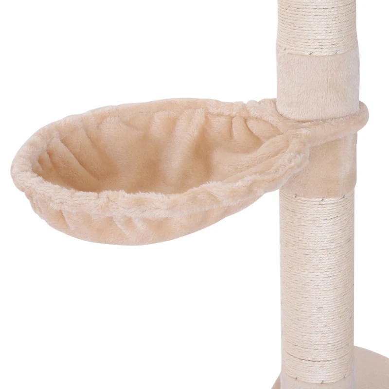 Krabpaal PawHut met sisalpalen, krabpaal voor katten, klimboom voor katten, kattenboom, beige, 40 x 34 x 230-260 cm(m-10)