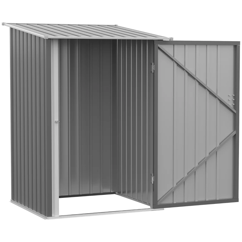 Outsunny Căsuță de Grădină din Tablă de Oțel, Magazie pentru Unelte de Exterior, 100x103x160 cm, Gri