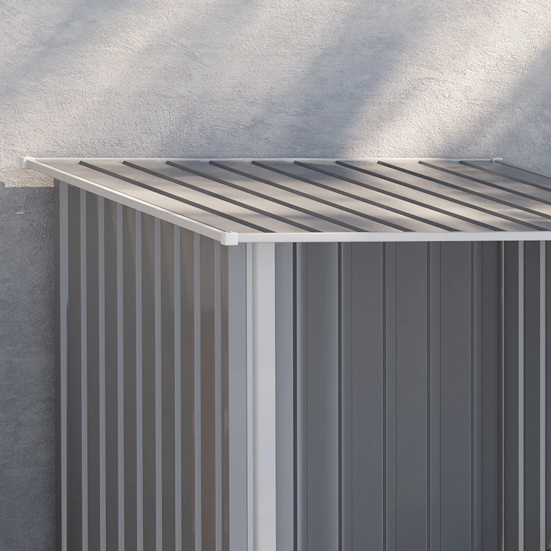 Outsunny Căsuță de Grădină din Tablă de Oțel, Magazie pentru Unelte de Exterior, 100x103x160 cm, Gri