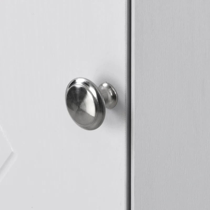 Armoire de salle de bain d'angle avec deux étagères, tablette réglable, 36,5×36,5×155 cm,Blanc