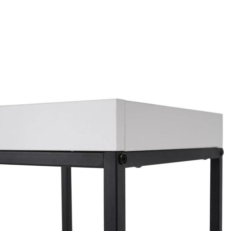 Badezimmerschrank mit Ablagefächern, verstellbare Einlegeböden, Wandmontage, 30×30×120 cm, Weiß+Schwarz