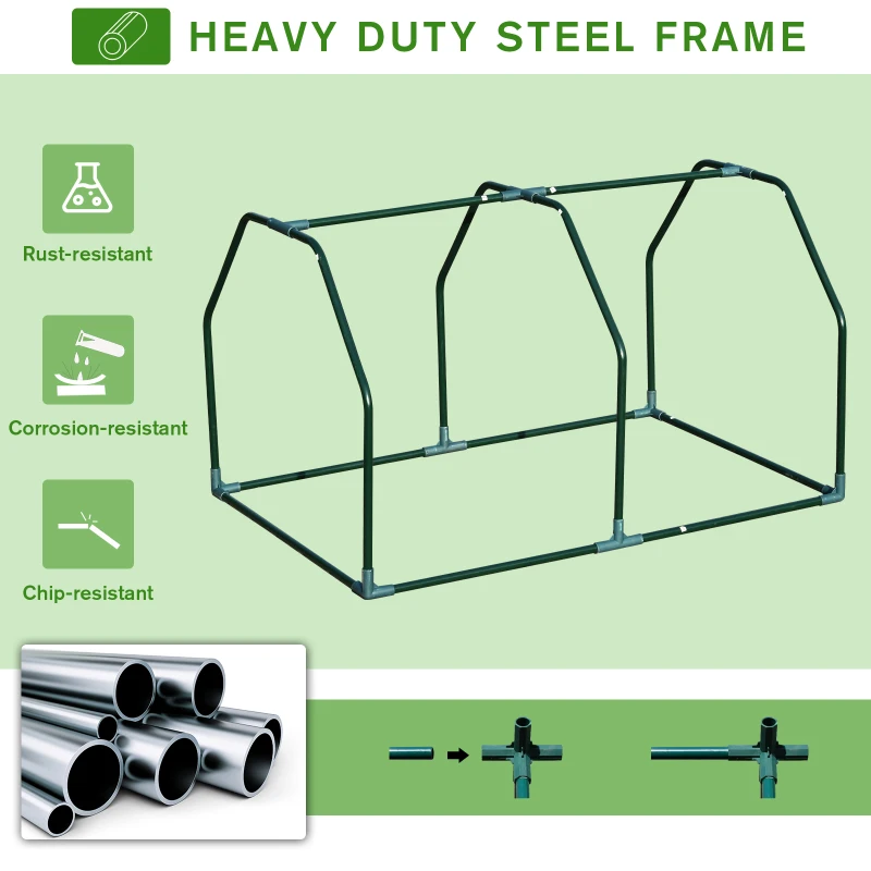 Outsunny Mini  Greenhouse Grow House PVC Cover Steel Frame White 99L x 71W x 60H cm