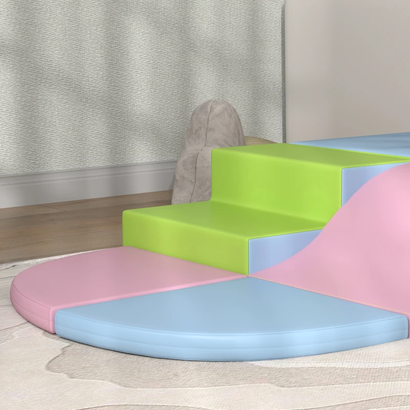 HOMCOM Conjunto de 6 Blocos de Espuma para Crianças de 12-36 Meses Brinquedo Educativo de Construção 150x100x24 cm Multicor