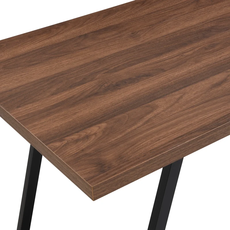 Bureau de travail avec 3 tiroirs, bureau industriel, 140×59,5×75 cm, MDF, fonction Soft-Close, grand espace de rangement, ﻿Brun foncé