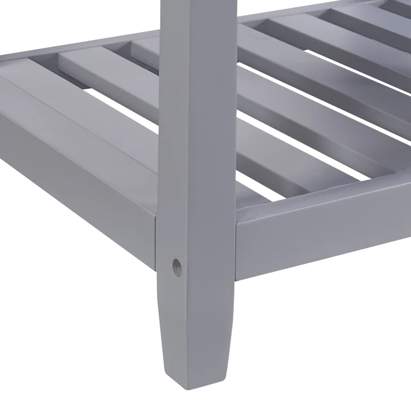 Badmöbel, Einzelwaschtisch mit Unterschrank, 61 cm, Keramik-Waschbecken, leicht zu reinigen, bodenstehendes Design, Anti-Rutsch-Pads, wasserdicht, 61×46×90 cm, Grau+Weiß