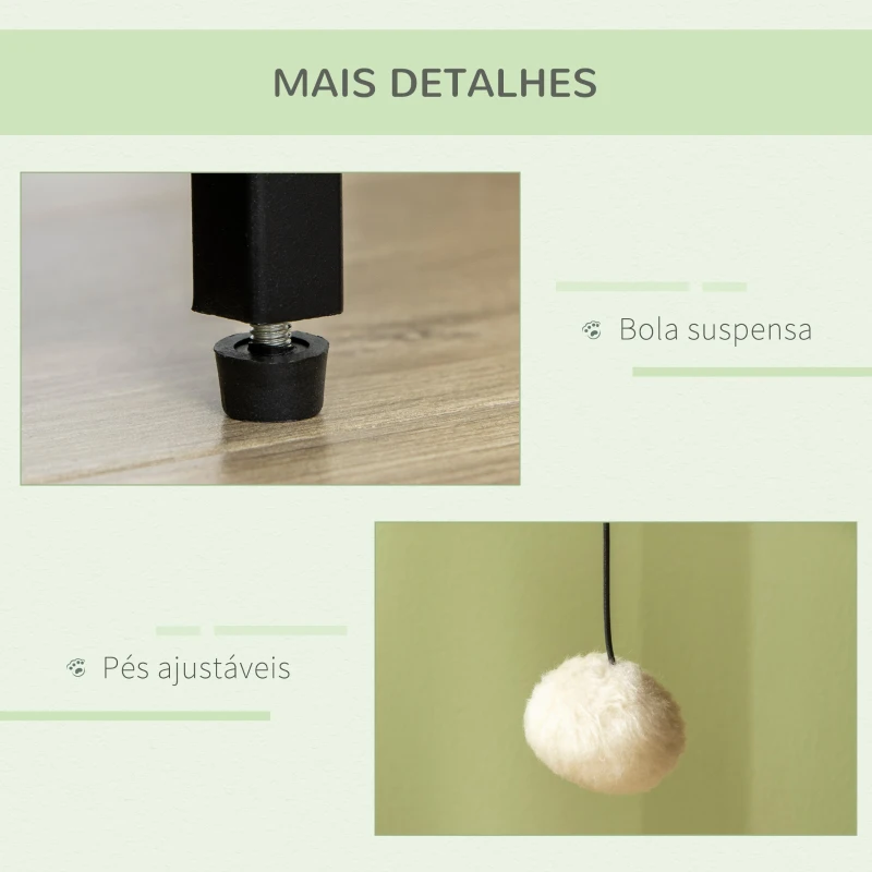 PawHut Caixa de Areia para Gatos Móvel com Caixa de Areia para Gatos com Porta Bola de Brinquedo  80x48x55 cm Carvalho