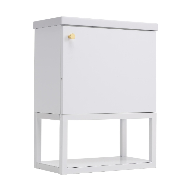 Mobile bagno con lavabo e mobiletto 40 cm, sospeso, salvaspazio, facile da montare,Bianco