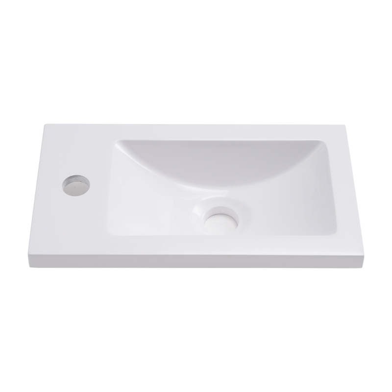 Meuble de salle de bain avec lavabo et meuble sous-vasque 39 cm, Suspendu, Gain de place, Facile à monter, Idéal pour les petits WC invités,Blanc