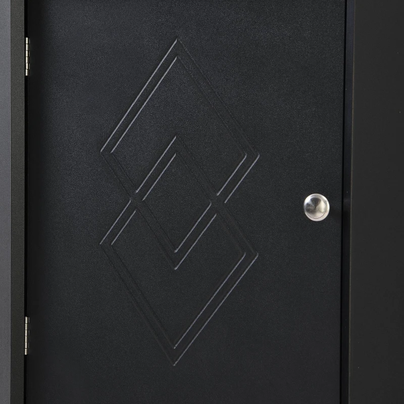 Armoire de salle de bain d'angle avec deux étagères, tablette réglable, étanche et résistante à l'humidité, 36,5×36,5×155 cm,Noir