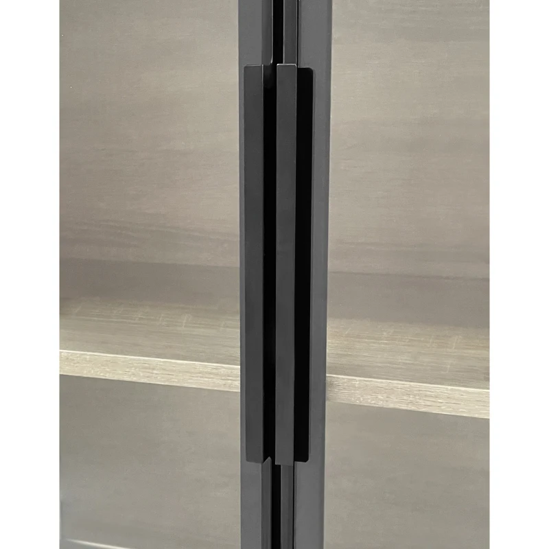 Armoire de salle de bain avec éclairage LED, 2 grands tiroirs et 2 portes en verre, 74×36×155 cm, Naturel