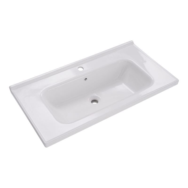 Meuble sous-lavabo suspendu 90 cm de longeur, avec lavabo en céramique et tiroirs, design moderne, grand espace de rangement,Gris