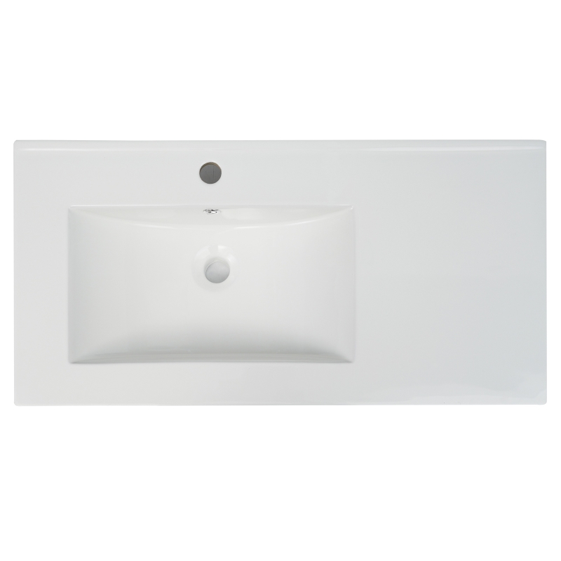 Badmöbel-Set mit Waschbecken, 90,5 cm, 1 Schublade, wasserdicht und langlebig, Soft-Close, einfach zu montieren, 90,5×46,3×37 cm, Grün