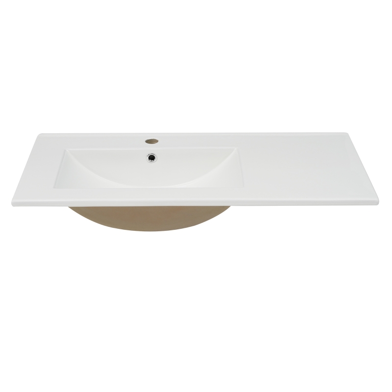 Badmöbel-Set mit Waschbecken, 90,5 cm, 1 Schublade, wasserdicht und langlebig, Soft-Close, einfach zu montieren, 90,5×46,3×37 cm, Grün