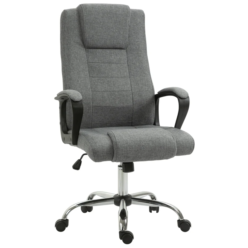 Vinsetto Scaun Ergonomic Birou – Recliner Reglabil, Gri Modern