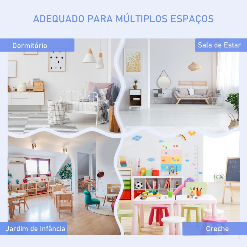 HOMCOM Conjunto Infantil de Mesa 2 Cadeiras e Banco com Armazenamento Móveis Infantil para Sala de Jogos  Branco e Cinza