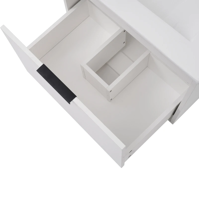 Meuble sous-lavabo suspendu 59 cm de longeur, avec lavabo en céramique et tiroirs, design moderne, 59×46,5×47 cm,Blanc