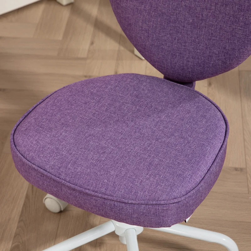 Vinsetto Scaun de Birou în Formă de Inimă cu 5 Rotile Pivotante și Înălțime Reglabilă, 40x50x79-89 cm, Violet(m-9)