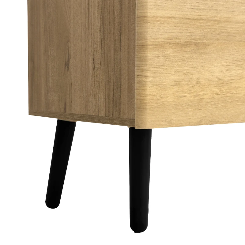 Credenza moderna con ante in vetro, ideali per Soggiorno e cucina, Colore Naturalea
