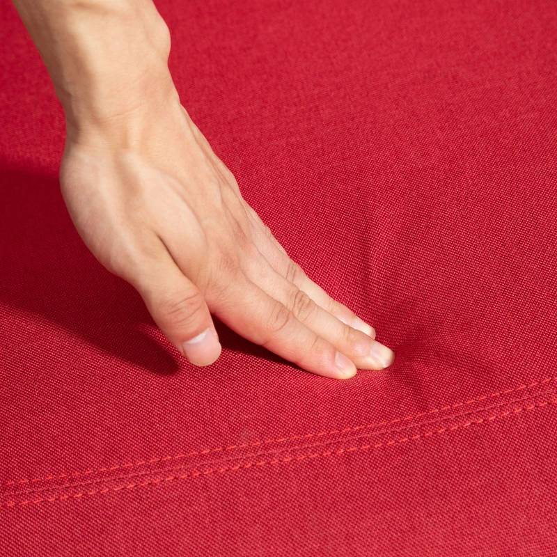 HOMCOM Fotoliu Rabatabil Manual cu Suport pentru Picioare din Material Textil cu Efect de In, 69x85x100 cm, Roșu Vin