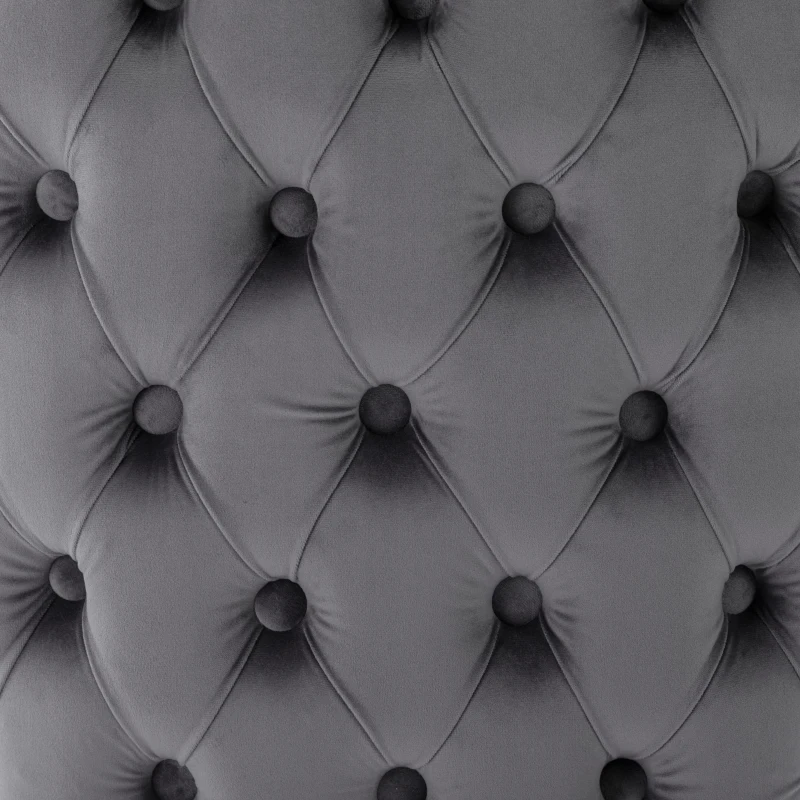 Set di 2 sedie colorate con Dettagli Bottoni e Rivetti in Metallo per sala da Pranzo, 50x52x91 cm, Grigio