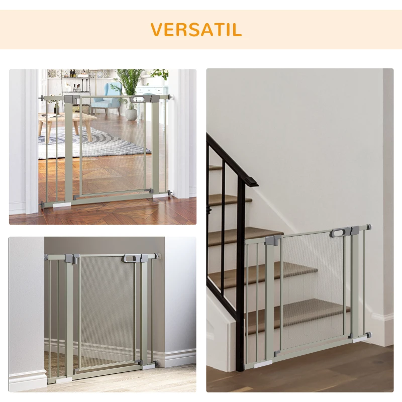 PawHut Bariera Extensibila Auto‑inchidere 75‑103 × 76 cm – Gri