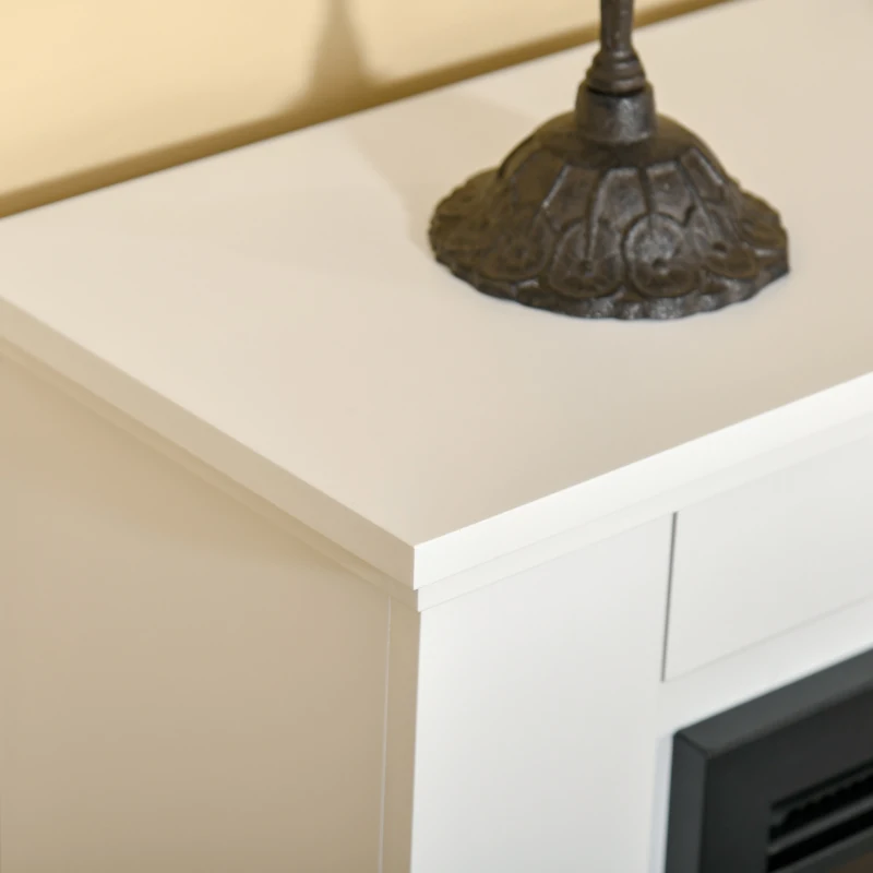 HOMCOM Cheminée électrique Grande Taille 2000 W Effet Flammes LED minuterie température luminosité réglables télécommande fournie Blanc(m-9)