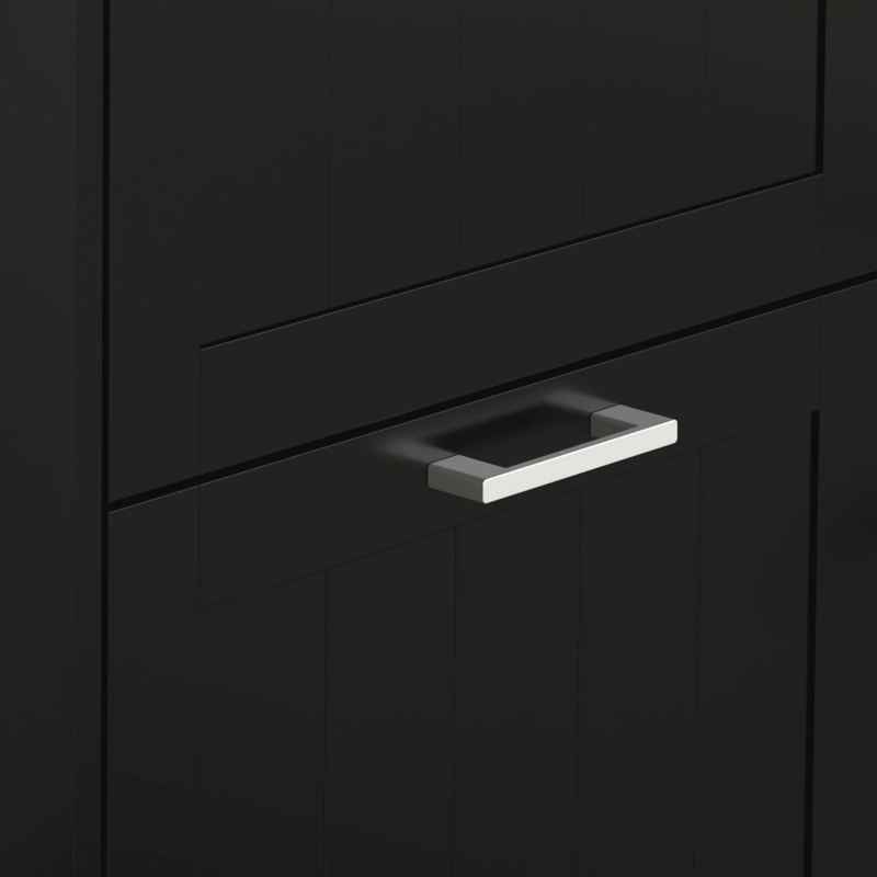 HOMCOM Dulap pentru Depozitarea Pantofilor cu 3 Sertare Rabatabile pentru 15 Perechi de Pantofi, 54x24x117,5 cm, Negru