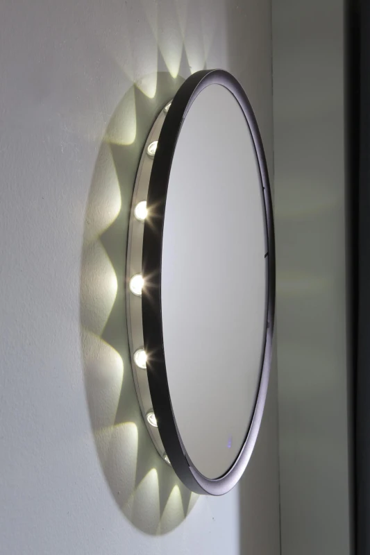 STONES Specchio Oled con led 20w, Nero, 60 cm