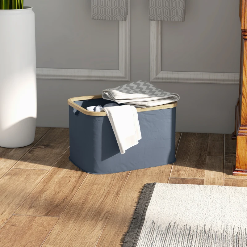 HOMCOM Cesto para Roupa Dobrável Cesto para Roupa Suja 36 L para Casa de Banho Dormitório Lavandaria 44,3x33,3x26,5 cm Cinza