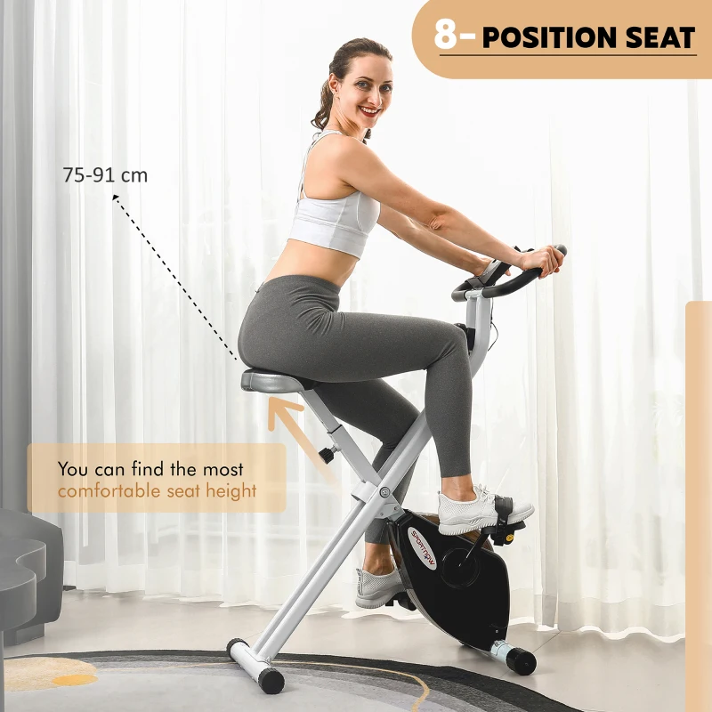 SportNow Bicicleta Fitness Pliabila – Rezistenta 8 Nivele, LCD & Puls(m-6)