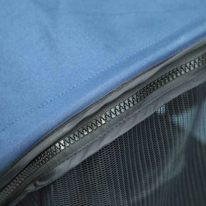 PawHut Carrinho de Passeio para Animais de Estimação Dobrável com Cesta de Armazenamento e Travão 75x45x97cm Azul Escuro