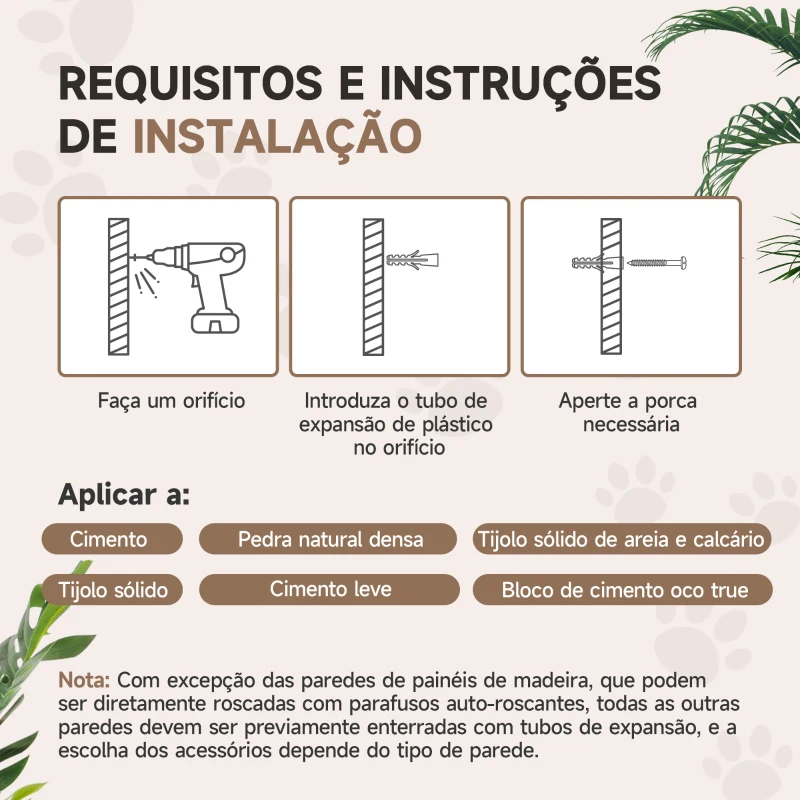 PawHut Conjunto de Prateleiras de Escalada para Gatos de 4 Peças com 2 Postes de Sisal e Plataforma para Saltar Bege