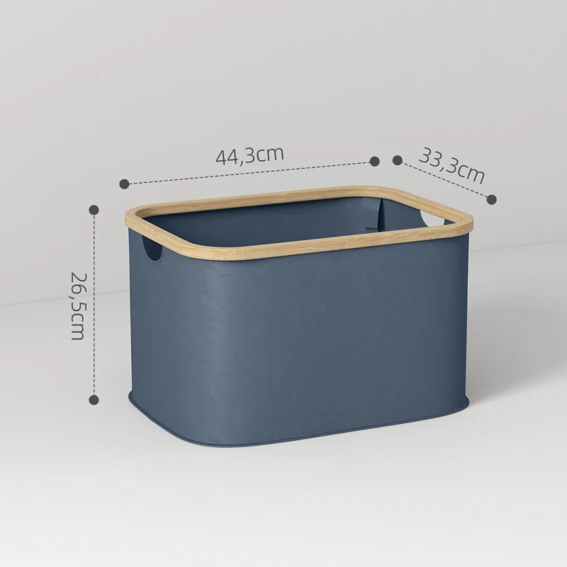 HOMCOM Cesto para Roupa Dobrável Cesto para Roupa Suja 36 L para Casa de Banho Dormitório Lavandaria 44,3x33,3x26,5 cm Cinza