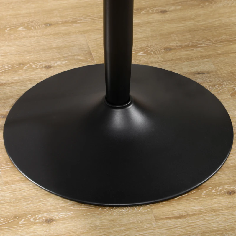 HOMCOM Mesa de Cozinha Redonda Mesa de Jantar Moderna para 2 Pessoas com Base de Aço e Almofadas Antiderrapantes Ø70x75 cm Preto