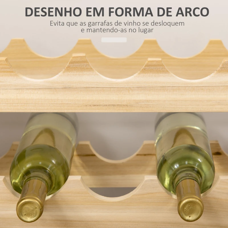 HOMCOM Suporte para Garrafas de Vinho para 72 Garrafas Garrafeira com 6 Níveis Suporte para Vinhos Vertical 114x28x85 cm Madeira
