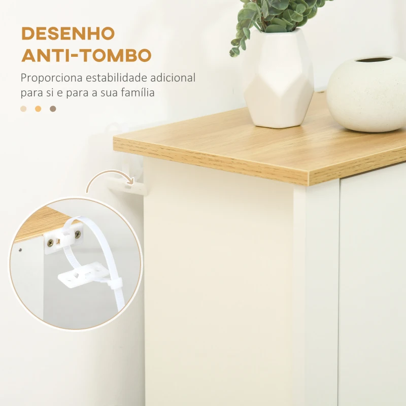 HOMCOM Sapateira Branca Estreita Armário para Sapatos com 2 Gavetas Basculantes para 12 Pares de Sapatos 72x26x80 cm