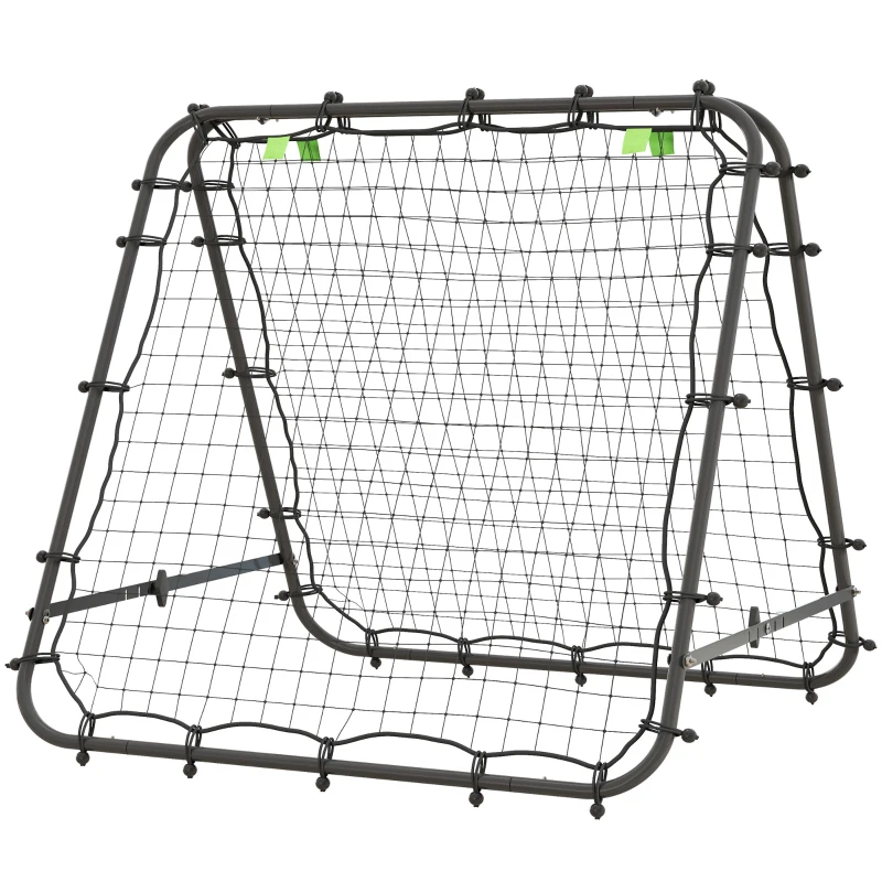 HOMCOM Double Sided Football Rebounder Net, Football Rebound Goal with 5 Adjustable Angles, Black