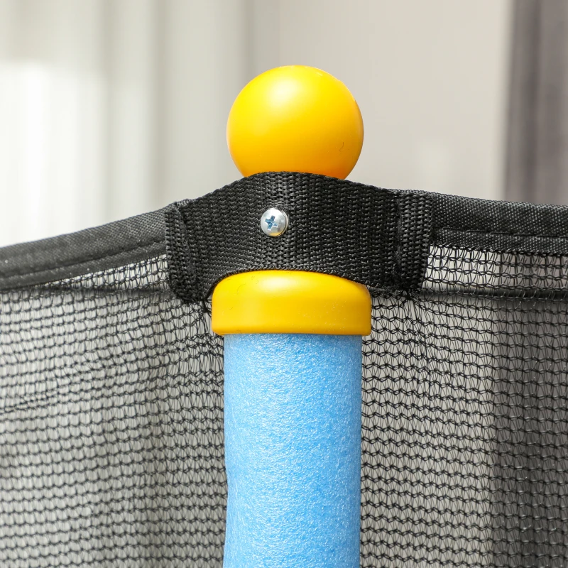 HOMCOM Kindertrampoline, Ø163 cm, met veiligheidsnet, binnen- en buitengebruik, belasting tot 50 kg, Staal, Kunststof, Blauw