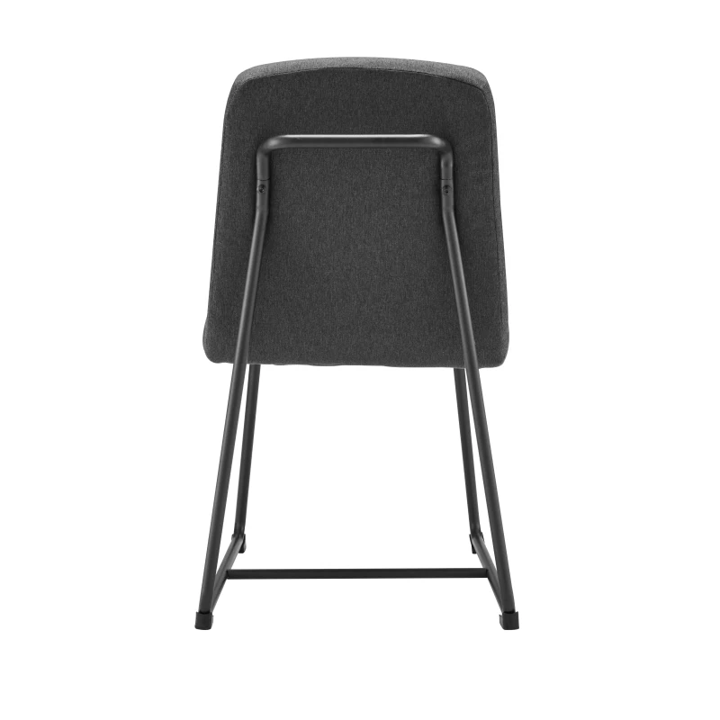Chaises de salle à manger en lin, chaise de cuisine avec structure en métal et rembourrage, design ergonomique, lot de 2,Gris