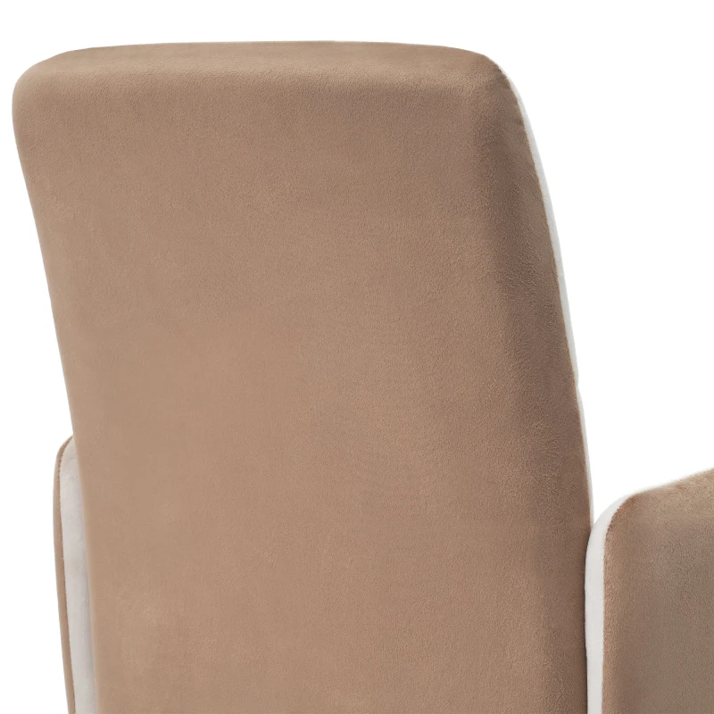 Esszimmerstuhl in Samtoptik, Modernes Design, Abnehmbare Armlehnen, Ergonomisch, Einfache Montage, Beige