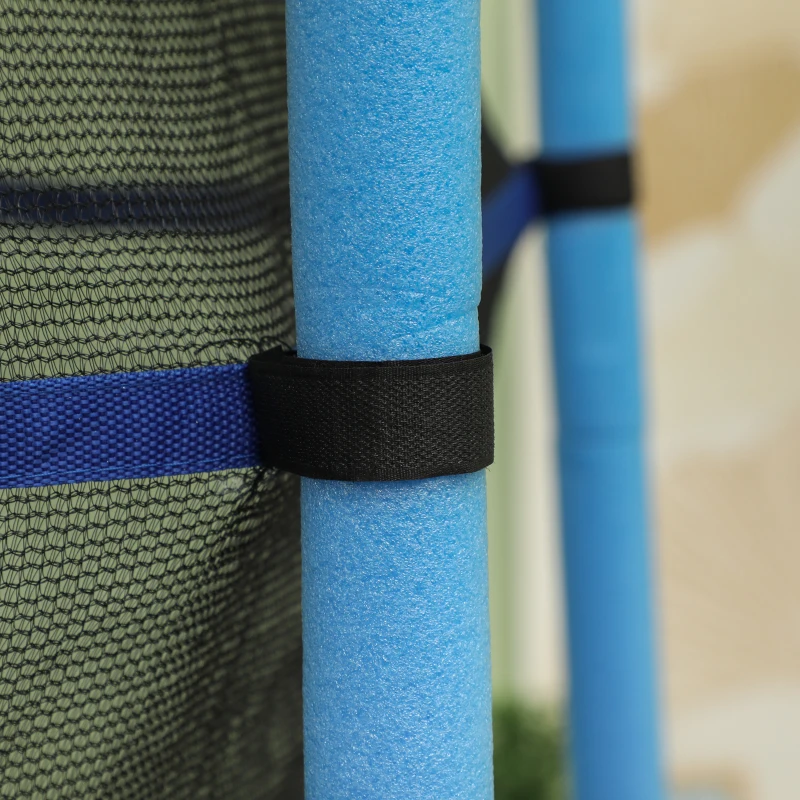 HOMCOM Kindertrampoline, Ø140 cm, met Veiligheidsnet, Binnen en Buiten, Staal, Kunststof, Tot 50 kg Belastbaar, Blauw