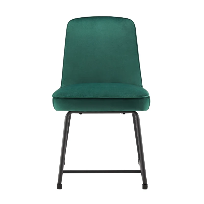 Set de 2 scaune de sufragerie din catifea, scaun tapițat cu spătar pentru sufragerie/living, 46x45x81,5 cm, Verde