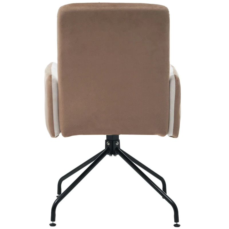 Esszimmerstuhl in Samtoptik, Modernes Design, Abnehmbare Armlehnen, Ergonomisch, Einfache Montage, Beige